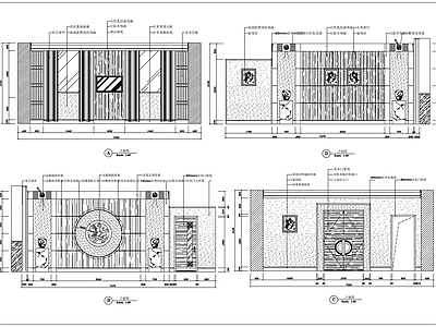 现代新中式其他商业空间 中式餐包立面设计 施工图