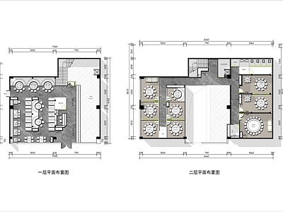 现代中餐厅 两层湘菜馆 特色餐厅 施工图