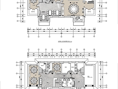 现代中餐厅 两层会所餐厅 施工图
