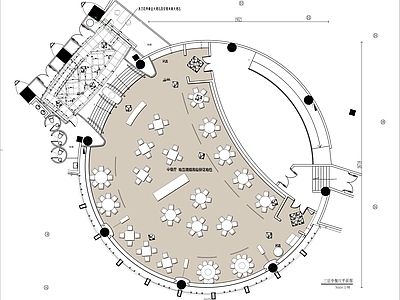 现代中餐厅 星级中餐厅 弧形餐厅 施工图