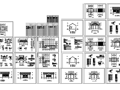 新中式中式古建 廊架 牌坊 施工图