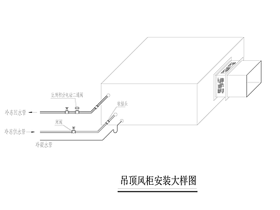 暖通节点 吊顶风柜安装大样 施工图