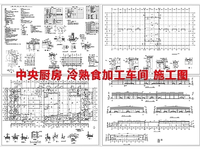 现代厂房 中央 冷库 冷熟食加工车间 施工图