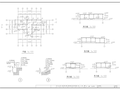 其他廊架节点 折形架 施工图