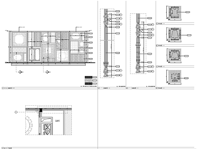 中式家具节点详图 中式木格屏风 施工图