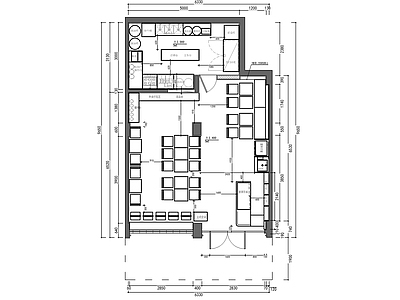 现代快餐店 连锁米粉 施工图