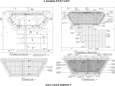 现代廊架节点 异型休闲廊架详图 施工图