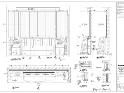 现代家具节点详图 头板节点 施工图