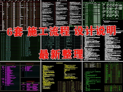 现代设计说明 室内 材料表 施工流程 工艺说明 表 施工图