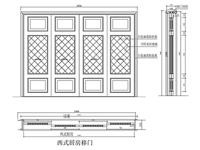 现代新中式门节点 边框 家装节点 剖面 详图 中式高档 施工图