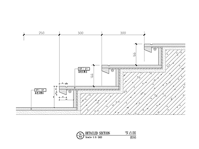 现代楼梯节点 藏灯带大样 施工图