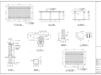 其他廊架节点 景观架施工详图 施工图