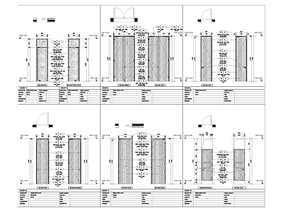 现代门节点 实木节点 施工图