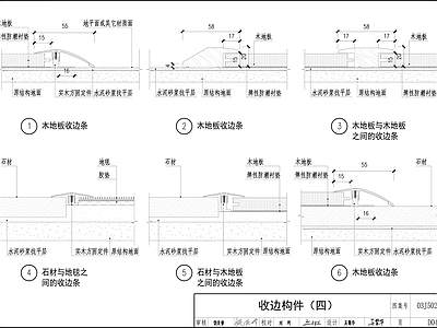 现代地面节点 地面收边条节点 施工图