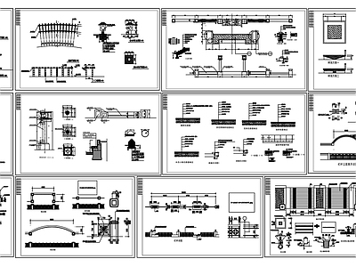 新中式现代其他景观 景观设施 池 全套图纸 廊架 路面做法 施工图