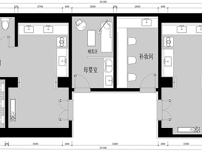 工装平面图 商场 母婴室 施工图