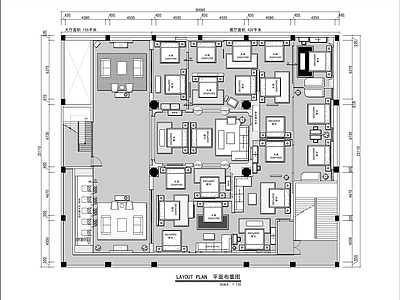 现代美式展厅 国际家具展厅 施工图