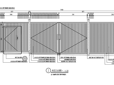 现代门楼节点 铁艺消防 施工图
