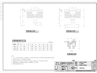 给排水节点详图 防爆地漏安装图 施工图