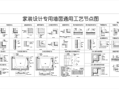 现代墙面节点 墙面构造节点 家装节点 墙面大样 大样图 施工图