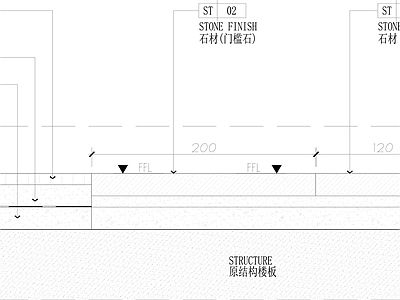 现代地面节点 石材瓷砖 施工图