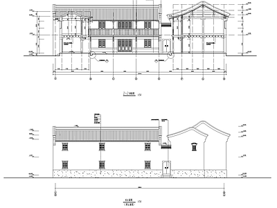 现代中式古建 仿古建 施工图