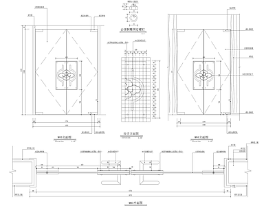 现代门节点 钢化玻璃装饰 施工图