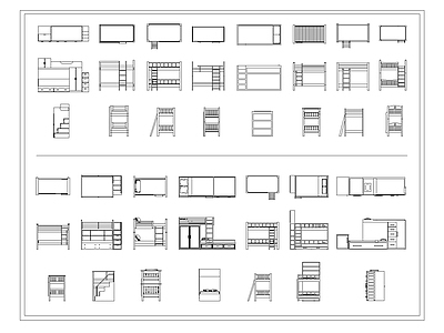 现代床 儿童双层上下 施工图