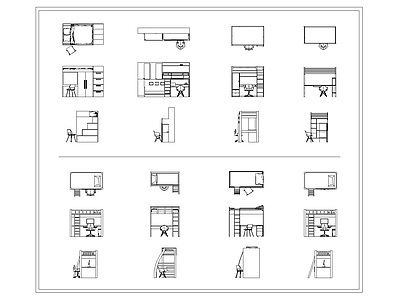 现代床 学生 施工图