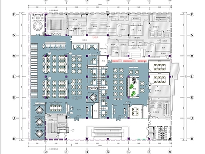 现代食堂 三层大学学生食堂 施工图