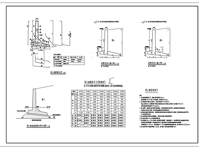 现代其他景观 钢筋混凝土挡墙详 施工图