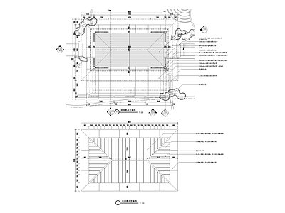 现代亭子节点 条形景观亭详图 施工图