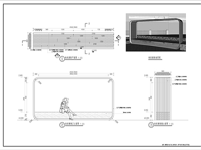 现代廊架节点 休闲景观廊架 小廊架坐凳 施工图