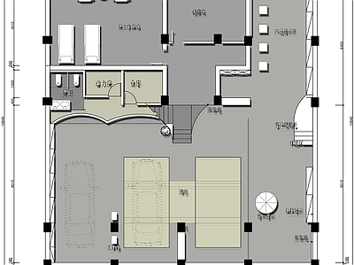 现代其他商业空间 汽车美容中心平面 汽车美容修理店 汽车修理店平面图 施工图