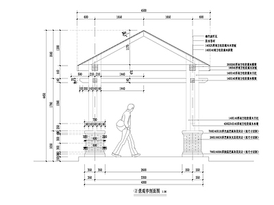 现代新中式亭子节点 八角亭 凉亭 六角亭 茅草亭 四角亭 施工图