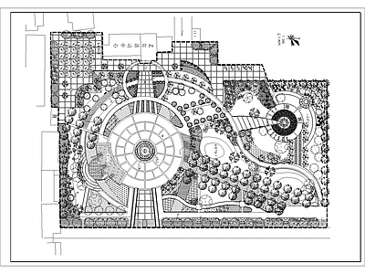 现代其他景观 城市公园绿化总平 施工图