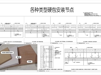 现代墙面节点 各类型硬包节点 硬包安装节点 墙板 硬包收口 软包 施工图