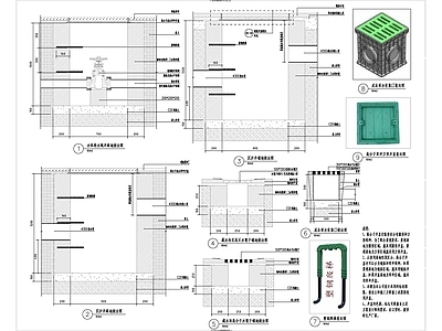 现代给排水节点详图 排水节点安装大样 雨水井节点 井盖节点 雨水口节点 施工图