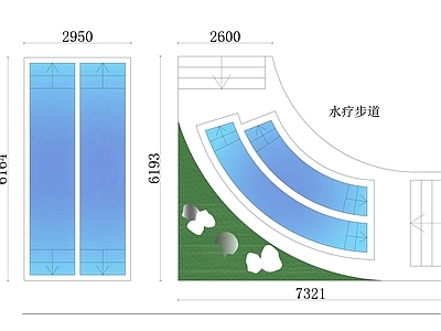 现代会所 水疗步道设计图 水疗步道布局图 水疗步道平面图 水疗步道图 水疗步道结构图 施工图