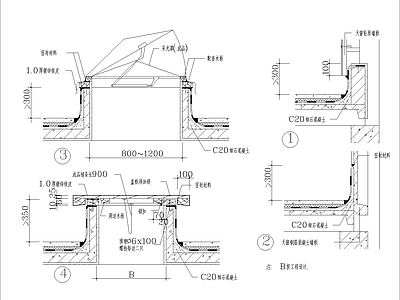其他窗节点 天屋面人孔构造 施工图