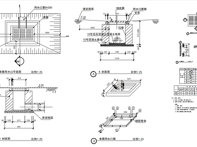 给排水节点详图 篦子 单篦雨水口 雨水口节点 施工图