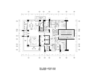 现代整体家装空间 大平 施工图