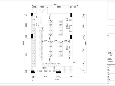 现代其他商业空间 药店 药店平面布局图设 西药店 施工图