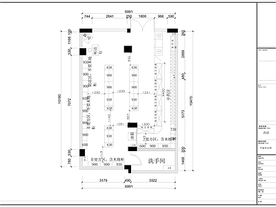 现代其他商业空间 药店 药店平面布局图 施工图