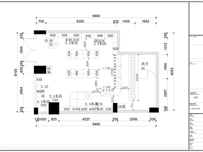 现代其他商业空间 药店 药店平面图 施工图