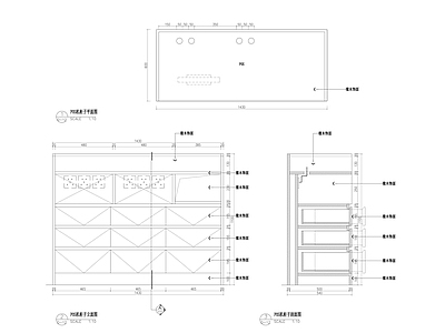 现代家具节点详图 备餐柜 收银台 pos机柜 柜体节点 抽屉节点 施工图