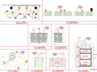 现代家具节点详图 自助餐台 服务台 接待台 餐台 施工图