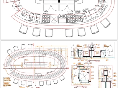 现代家具节点详图 服务台 餐台 自助餐台 接待台 施工图