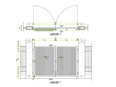 现代入口节点 铁艺大平立面 施工图