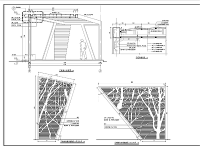 现代其他景观 1景观廊架结构 施工图